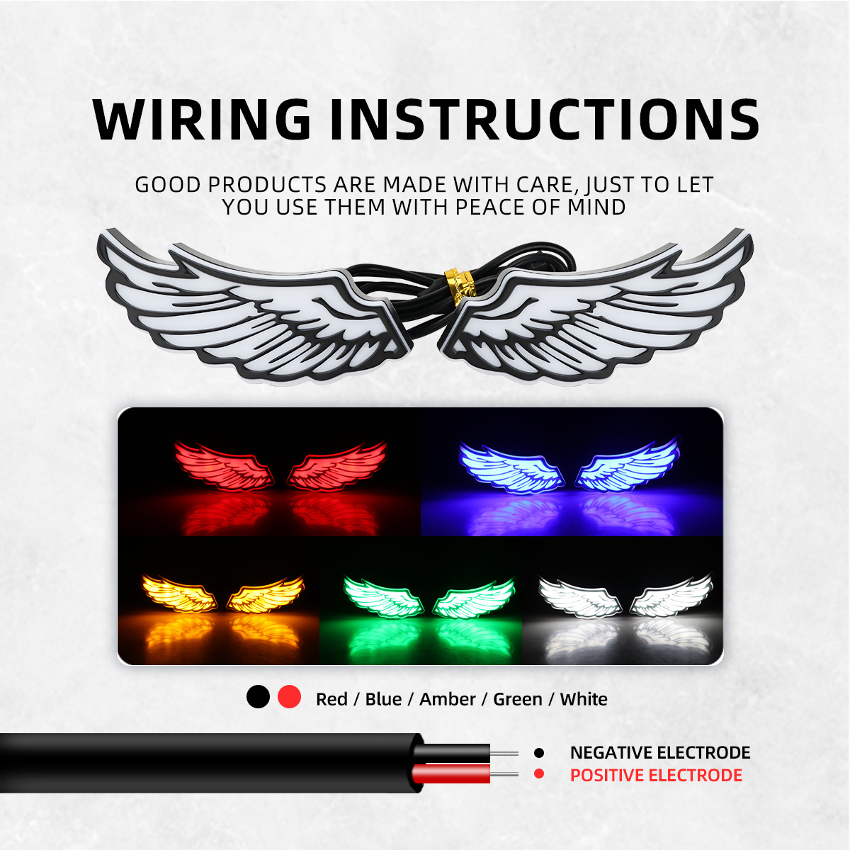 1Pair Motorcycle Angel Wings L - Sos Light Strobe 评论和价格